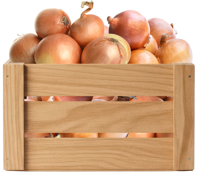 Onions in a crate